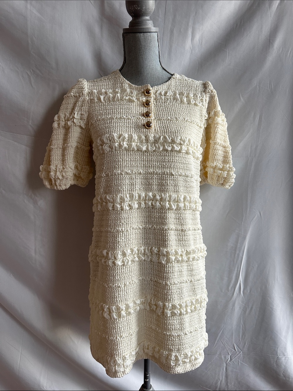 English Factory Smocked Mini Dress BNWT in Cream